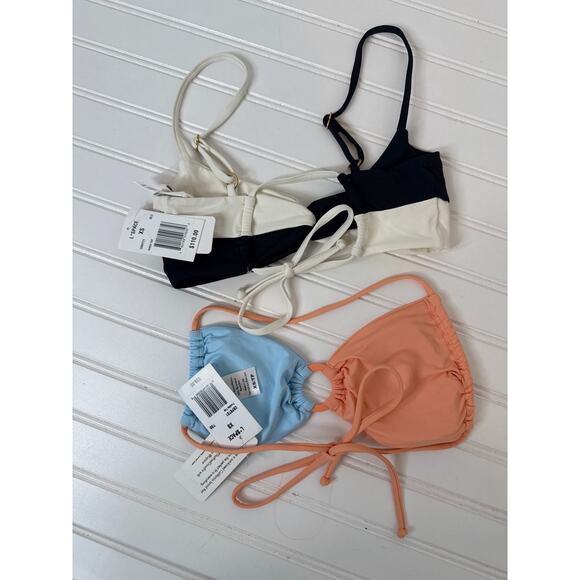 NWT L Space Bikini Top Ringo Twist Colorblock & Ring Halter Swim BUNDLE Sz XS - Picture 3 of 7
